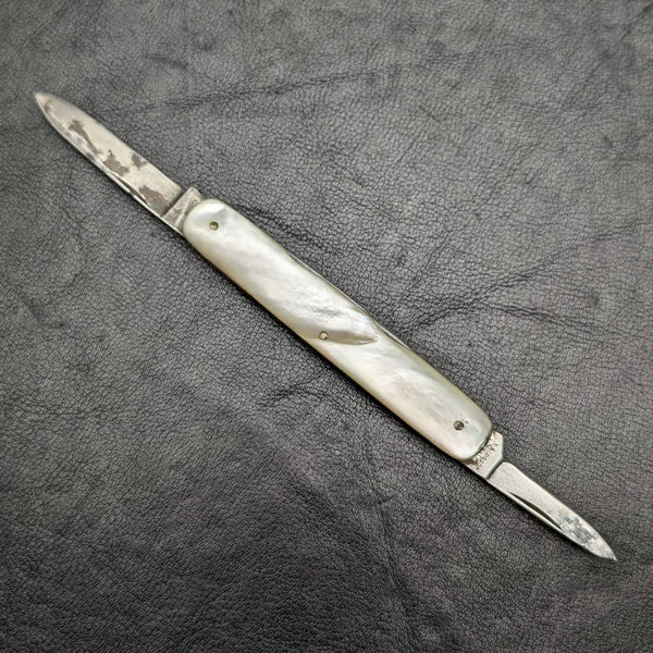 英國古董白珍珠貝殼柄鋼刀片 x4 多功能工具